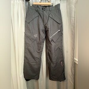 Rip Zone Grey Snow Pants with Zipper Details